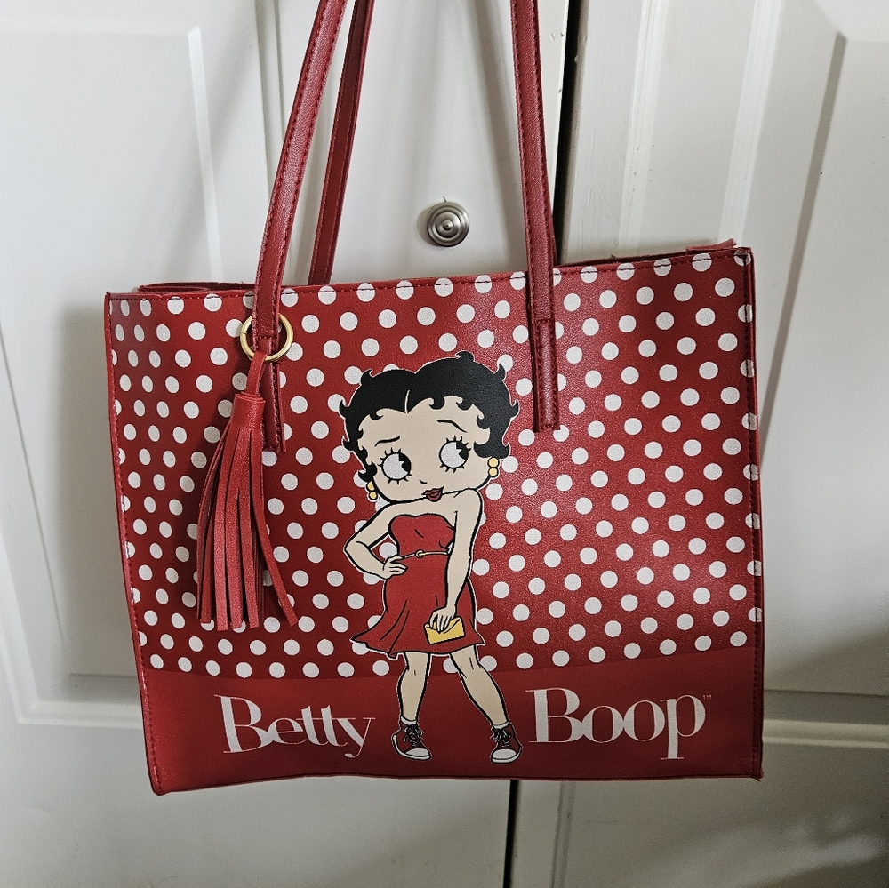 Betty Boop shoulder tote with tassel